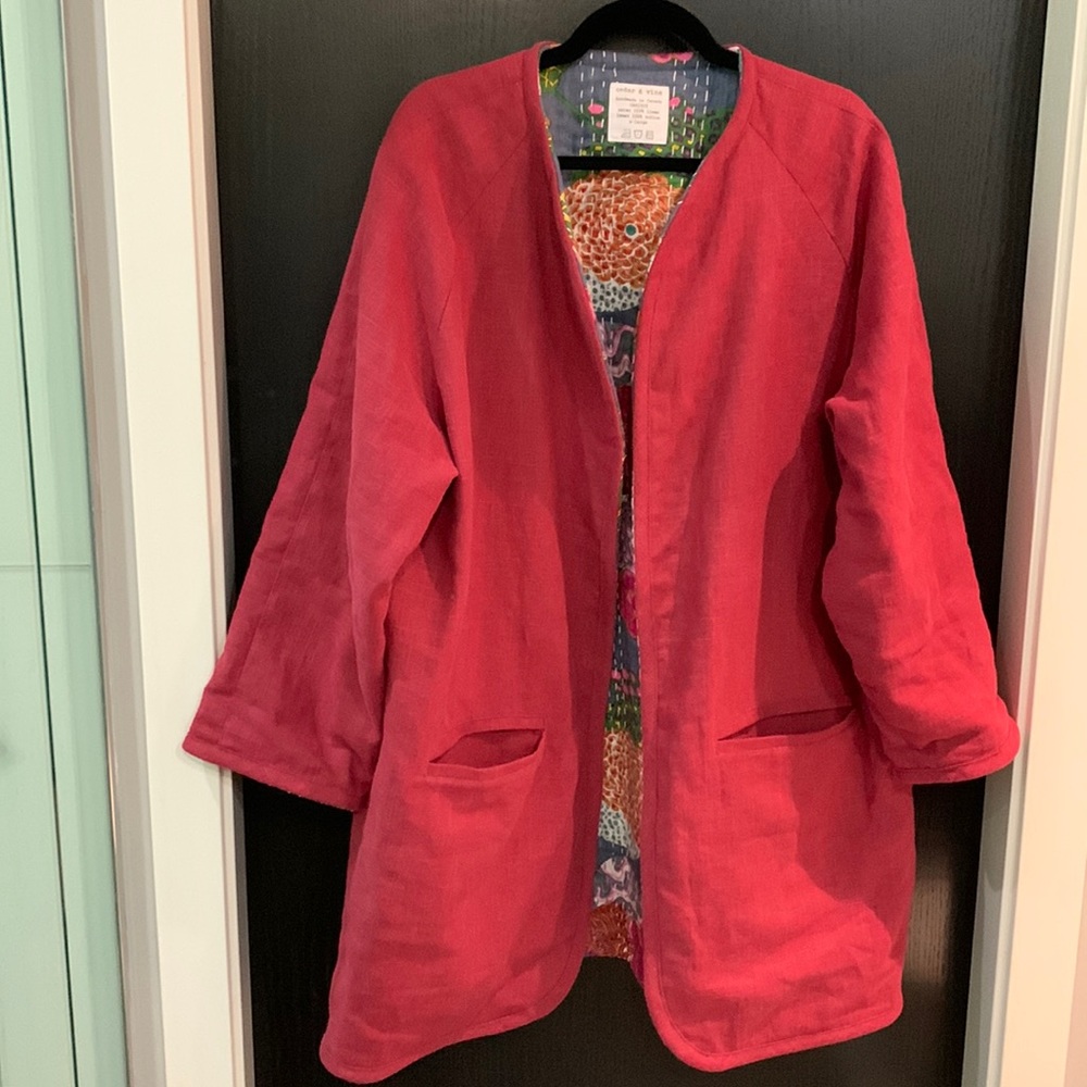 Heavy linen jacket handmade in Canada